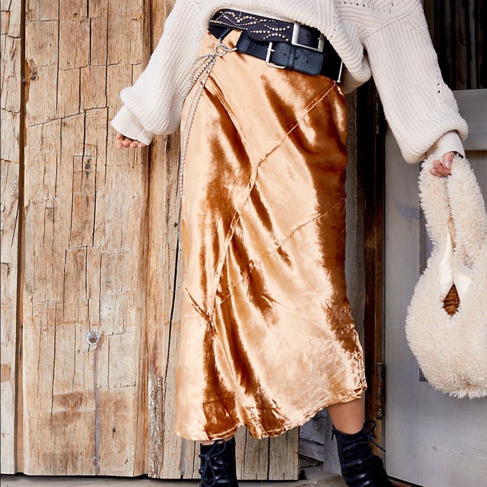 Free People Gold Skirt Size S